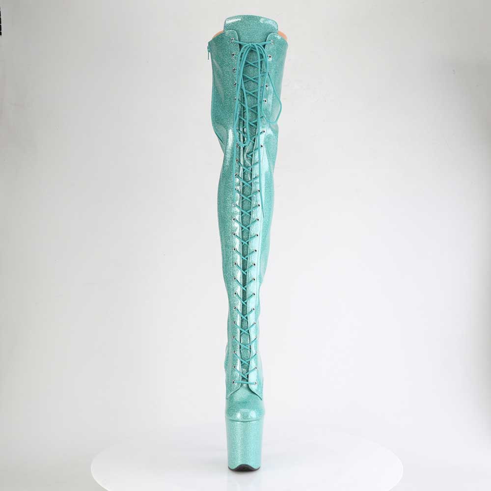 Pleaser - FLAMINGO3020GP Plattform Overknee Stiefel - Türkis